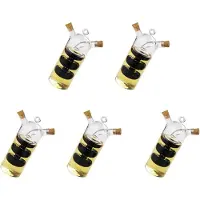 Tlily 5X 2-In-1 Doppel Schicht Flasche Sauce Öl Essig Glas Würze Gewürz Versiegelt Küche Lagerung