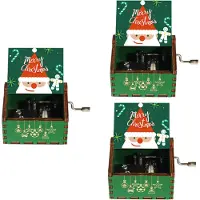 Jojomino Weihnachts-Spieluhr mit Handkurbel – Vintage-Box, Heimdekoration, kleines Familiengeschenk