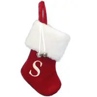Kurt S. Adler Kurt Adler Mini-Strumpf mit Monogramm S , 17,8 cm, Rot/Wei