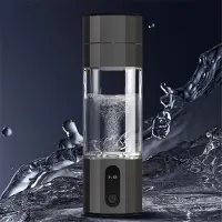 Torribaly PEM-Elektrolyse-Wasserstoffgenerator, 8000PPB-Display, tragbare wiederaufladbare Wasserflasche, Schwarz