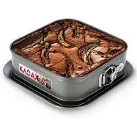 Kadax Springform-Kuchenbackform, antihaftbeschichtete, quadratische Pfanne, 24 cm
