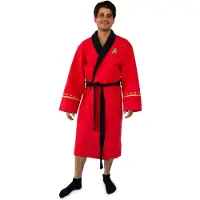 UKONIC Star Trek: The Original Series Waffelgewebe-Baumwoll-Robe f r Erwachsene, Rot