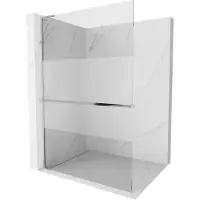 Mexen Kioto+ L Duschwand mit Regal Walk-in 90 x 200 cm, transparent/gefrostet, chrom - 800-090-123-01-35