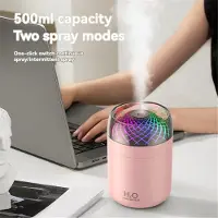 Jojomino Glas Tasse Luftbefeuchter Bunte Licht Nachttisch Dekoration Nacht USB Große Nebel Weiß