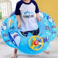 MaxPower Aufblasbare Baby-Schwimmmatratze mit lustigen Tiermustern und einem Steuerrad für sicheres Schwimmen