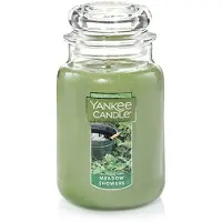 Yankee candle Meadow Showers Duftkerze, klassisch, 650 ml, gro es Glas, Einzeldocht, ber 110 Stunden Brenndauer, Gr n