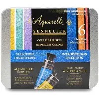 Sennelier Aquarellfarbe - - Das Aquarell - 6 Tuben 10ml - Irideszierende Farben - Extra-fine