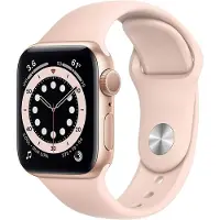 Apple Watch Series 6 (GPS + Cellular, 40mm) - Gold Aluminium Gehäuse mit Pink Sand Sportband (Renewed)
