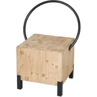 Mendler Esszimmerstuhl MCW-L76, Besucherstuhl Hocker, Industrial Metall Massiv-Holz MVG-, natur