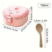 MaxPower Auslaufsichere Lunchbox aus Edelstahl mit Griff und Löffel Pink 700ml 1 Stk