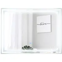 Helloshop26 Spiegel für das Badezimmer - - Rechteckig 80x60 cm - LED-Beleuchtung - Anti-Beschlag - Aluminium