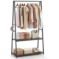 Helloshop26 Kleiderständer - - 94x40x171 cm - Hohe Stange - Rostschutzbeschichtung - Tragfähigkeit 64 kg