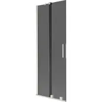 Mexen Velar Badewannenabtrennung 2-flügelig verschiebbar 70 x 150 cm, Graphit, gebürsteter Nickel - 896-070-000-41-97