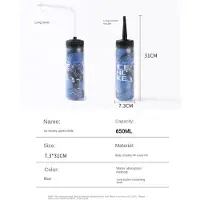 Typecat 650 ml Eishockey-Wasserflasche, tragbar, Fußball, klassisches Design mit verlängerter Spitze, Sport-Mundstück