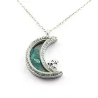 Bijoux Steine und Mineralien. Roh-Apatit Paraiba Halskette. Modell Mond.