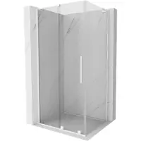 Mexen Velar L Duschkabine Schiebetür 120 x 100 cm, transparent, weiß - 871-120-100-03-20