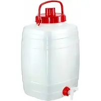 Kadax Wasserkanister "Asele", Trinkwasserkanister, Wassertank mit Hahn und Gummidichtung, Weiß, 15L