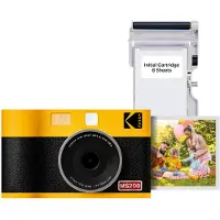 Kodak Mini Shot 2 ERA 4PASS 2-in-1 Sofortbildkamera und Fotodrucker (gelbe Kamera + 8 Bl tter)