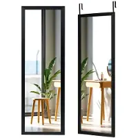 Helloshop26 Wandspiegel - - Gerahmter Spiegel - 120 x 37 cm - Sicherheitsglas - Schwarz