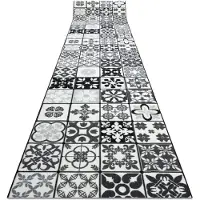 Rugsx Läufer Antirutsch AZULEJO PATCHWORK, LISSABONFLIESEN grau / schwarz 120x230 cm