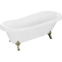Mexen Retro freistehende Badewanne 170 x 75 cm, Weiß, Gold Beine - 53251707500-50