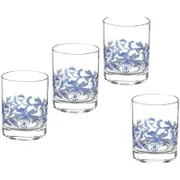 Portmeirion Spode Blue Italian Double Old Fashioned-Glser | 4er-Set | 14-Unzen-Fassungsvermgen | Whiskybecher fr Cocktails, Bourbon, Wasser und Saft | Nur