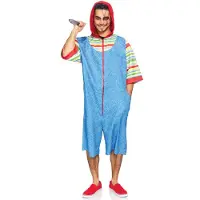 Leg avenue Creepy Killer verfgt ber einen bedruckten Kapuzenoverall mit Taschen und doppelseitigem Reiverschluss.