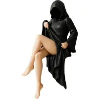 Exogio Geheimnisvolle gotische Statue, Skulptur in schwarzer Robe für die Dekoration im Haus und Garten, kleine elegante Halloween-Statuen, 15 cm