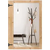 Helloshop26 Wandspiegel - - Rustikal - 97 x 67 cm - Vertikale/Horizontalinstallation - Naturmassivholz