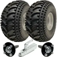 Parnells 22x11.00-8 Open Centre P308 ATV Trailer Kit Räder Achsen & Anhängvorrichtung Kapazität 310kg