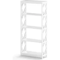 Helloshop26 Hohe Bibliothek mit 5 Regalen 70 x 30 x 155 cm offenes Design modernes