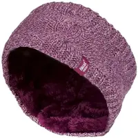 Heat Holder Damen Kabel gestrickt Fleece gefüttert Thermal Winter Ohrwärmer Stirnband