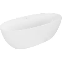 Mexen Torino freistehende Badewanne aus Konglomerat 155 x 78 cm, weiß glänzend - 57271557810