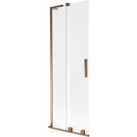 Mexen Velar L Badewannenfaltwand 2-flügelig, verschiebbar 75 x 150 cm, matt, Roségold - 896-075-003-31-60
