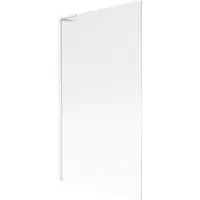 Mexen Next L Badewannenabtrennung 1-flügelig 100 x 150 cm, Streifen, weiß - 895-100-000-03-09-20