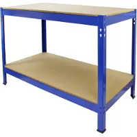 Monster Racking Q-Rax Werkbank aus Stahl und MDF, Blau, 90cm H x 100cm L x 60cm B