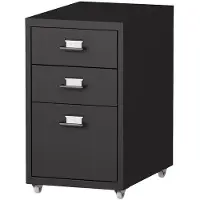 Helloshop26 Büroschrank - - 3 Schubladen - Stahl - Matt schwarz - 48 x 28 x 41 cm