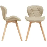 Helloshop26 Esszimmerstühle - - Set von 2 - Beige - Gepolstert - 78 x 47 x 52 cm