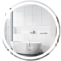 Helloshop26 Spiegel - - Runder LED-Wandspiegel 60 cm - Anti-Beschlag - Einstellbare Beleuchtung (3 Temperaturen) - IP44