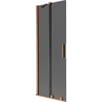 Mexen Velar Duschwand, 2-flügelig, verschiebbar, 70 x 150 cm, grafit, gebürstetes Kupfer - 896-070-000-41-65