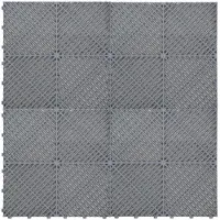 MonsterShop Belüftete Garagenbodenfliesen x 225 mit Kanten – Grau