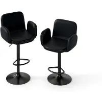 Helloshop26 Barhocker - - Set von 2 - Höhenverstellbar - 360 Drehung - Optimaler Komfort