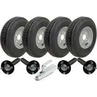 Parnells 4.80/4.00-8 Twin Axle Trailer Kit High Speed Road Legal Räder, Achsen & Anhängerkupplung