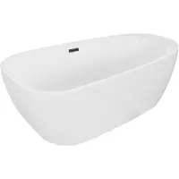 Mexen Giada freistehende Badewanne 170 x 90 cm, weiß glänzend, schwarzer Überlauf - 52741709000-70