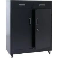 MCW Aktenschrank -O89, Stahlschrank Büroschrank, Rollen Türen Schubladen abschließbar Metall 116x90x40cm