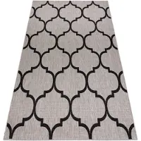 Rugsx TEPPICH SIZAL FLOORLUX 20608 Marokkanisches Spalier, Trellis silber / schwarz 240x330 cm