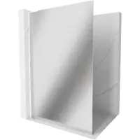 Mexen Kioto L Duschwand Walk-in 110 x 200 cm, Spiegel, Weiß - 800-110-103-20-50