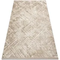 Rugsx Moderner Teppich DUKE 51541 beige - Geometrisch, strukturiert, sehr weich, Fransen 240x330 cm