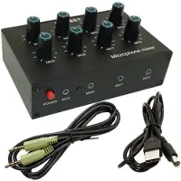 Jojomino -801 Kondensatormikrofon-Expander 8-Kanal 3,5-mm-Mixer Mehrkanal-Eingangs-Hub