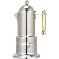 Jojomino Verdickter italienischer Espressokocher für 4 Tassen, Mokka-Kaffeekanne aus Edelstahl für Herd und Induktion